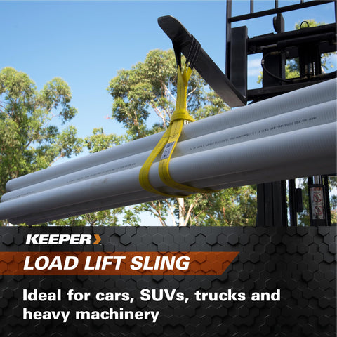 6 Ft By 1 In Lift Sling One Ply With Black Wear Guard Ends, 1600 Lb Vertical WSTDA Rating lifting pipes with forklift