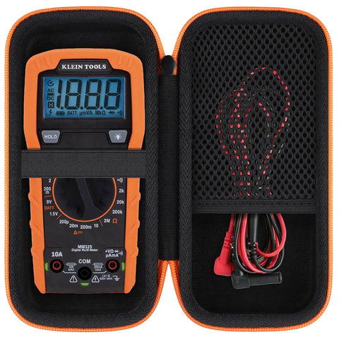 Rugged Hard Case For Klein Tools Digital Multimeters MM325 MM420 MM460S MM400 MM300 with meter and probes inside