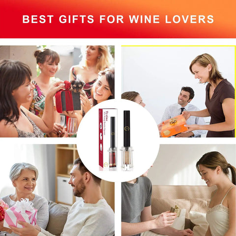 Group gifting Air Pressure Pump Corkscrew Set All In One With Foil Cutter And Aerator Pourer Vacuum Stoppers Four Pack