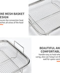 Nonstick Mesh Air Fryer Basket Set For Oven, Stainless Steel Grill Tray wire rack close-up with fine mesh design details