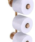 Prestige Skyline 3 Roll Glass Shelf Toilet Paper Holder in brushed bronze with concealed mounting solid brass build, front view.