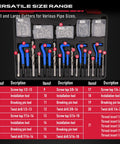 Front view of SEDY helicoil thread repair kit in a black case; 320-piece metric/SAE set with blue-handled bits
