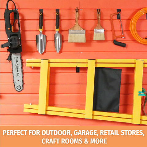 Heavy Duty 10 Inch Slatwall Hooks 32 Pack With 30 Lb Capacity For Garage Tools And Retail Displays Anti Rust Powder Coated Steel