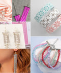 All Size Slider Clasp Jewelry Making Kit with beading tube ends, featuring silver chain earrings and colorful beaded bracelets.