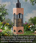 Squirrel Proof Outdoor Bird Feeders With 5 Pound Capacity Metal Tube Design Beefy Build Heavy Duty Chew Proof in garden setting