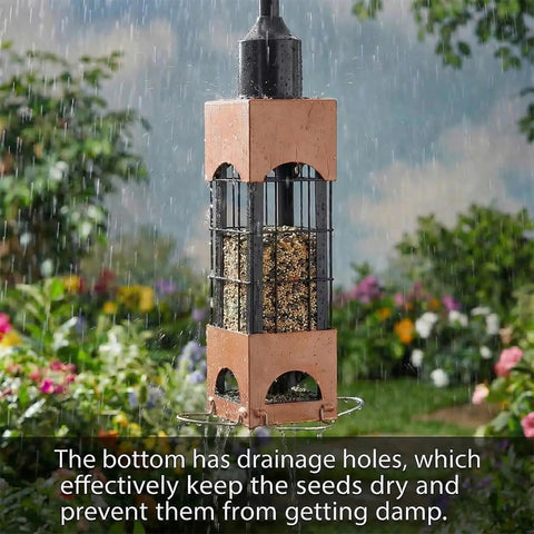 Squirrel Proof Outdoor Bird Feeders With 5 Pound Capacity Metal Tube Design Beefy Build Heavy Duty Chew Proof in garden setting