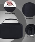 Rugged Hard Shell Case For Solix C300 DC Power Bank Station, black nylon material, comfortable handle, smooth zipper details