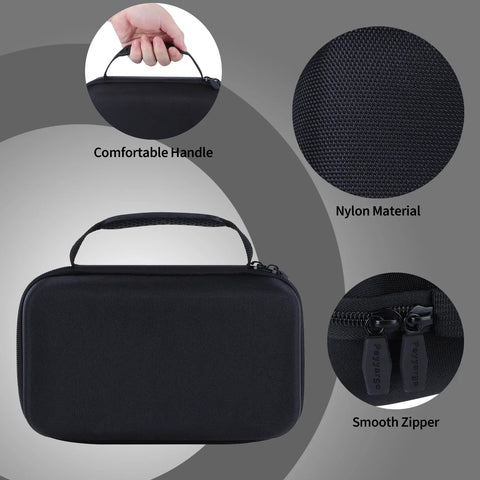 Rugged Hard Shell Case For Solix C300 DC Power Bank Station, black nylon material, comfortable handle, smooth zipper details