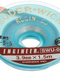Solder Wick Solder Suction Line With Flux Infused Copper Wire, size 3.9mm x 1.5m, displayed in clear spool for electronics rework.
