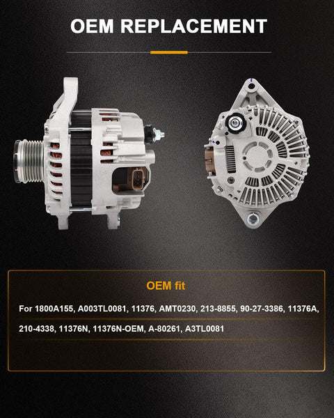 Dope Replacement Alternator For Mitsubishi Lancer 2.0L 2008 2015 Fits DE ES Sportback Evolution 2.0L 1800A155 OE Grade Auto