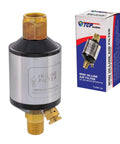 Mini Inline Air Filter And Oil And Water Separator For Compressor Lines with packaging, aluminum body, and drain valve visible