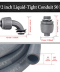 50 Foot Liquid Tight Conduit Kit Half Inch Flexible Non Metallic Electrical Conduit With Five Straight And Four 90 Degree Fittings