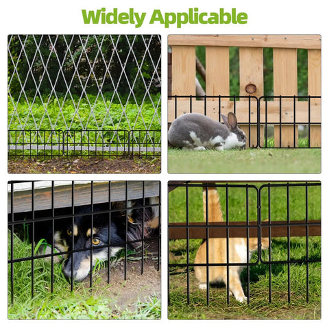 Critter Proof No Dig Fence Barrier For Garden, 30 Panels, 42.5 Feet Long By 13 Inches High, Rustproof Metal Border For Outdoor Use