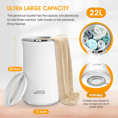 Large Towel Warmer For Bathroom With 4 Heating Modes Auto Shut Off Fits Up To Two 40x70 Towels Bathrobes Blankets Pajamas 23L Capacity For Spa Vibe Home Comfort
