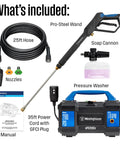 Powerhouse Electric Pressure Washer With 2100 Max PSI And 1.76 Max GPM Lightweight 18 Lb with accessories included