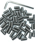 50-Piece 8-32 x 3/16 Inch Set Screws in 304 Stainless Steel with Allen Head Hex Socket Grub Screws includes 5/64 Inch Allen Wrench
