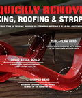 Heavy Duty 44 Inch Steel Deck Pry Bar With Dual Claw Heads No Kneeling Back Saving Non Slip Handle Red Demolition Tool