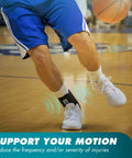 Athlete wearing Lace Up Ankle Stabilizer for Sprained Ankles and Peroneal Tendonitis Pro Grade All Day Comfort on basketball court.