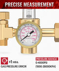Argon CO2 Gas Flow Meter Regulator With 8.2FT Hose For MIG TIG Welding, Plug-In Ready CGA-580 Inlet, Connects To Argon Helium CO2 Tanks, 0 To 60 CFH Flow Gauge, Easy Install, Durable Weld-Grade Regulator For Home Garage with 0-4000 PSI gauge