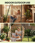 Heavy Duty Free Standing Hammock Chair Stand With Anti Slip Foot Pads And Two Carabiners For Indoor And Outdoor Use