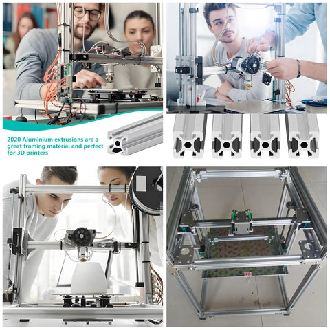 Rock Solid 2020 T Slot Aluminum Extrusion Profile And Linear Rail Guide Set For 3D Printers And CNC Machines, featuring smooth assembly.
