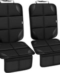 Kid Car Seat Protector For Back Seat, Durable 600D Fabric Waterproof Cover With Thick Pad And Non Slip Backing, No Implants On Upholstery, 2 Pack, Black