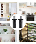 24 Pack Black Plastic Cabinet Door Repair Pins Heavy Duty Spring Loaded Damper Replacement Hardware For Kitchen Cabinets And Furniture Quick Snap No Fuss Axis Connector on display with cabinets and furniture.