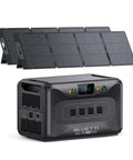 Apex Portable Solar Generator Offering 2764Wh LiFePO4 Battery Paired With Dual 200 Watts Solar Panels for Camping.