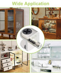 Rock Solid Wall Mounted Glass Shelf Brackets 20 Piece Zinc Alloy Pin Clamps Fit 4 To 8mm Shelves, shown in use on modern furniture.