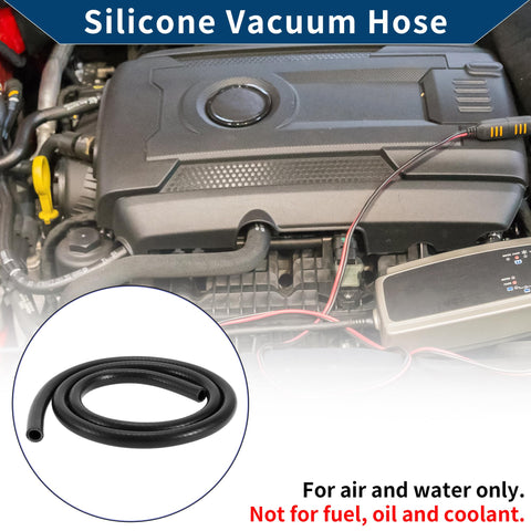 High Temp Silicone Vacuum Hose For Cars And Trucks Heavy Duty Vacuum Line 0.5 Inch ID 3mm Wall Thickness 3.3 Ft Length Black 130 PSI Max Durable Automotive Silicone Tubing in engine compartment