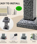 Rock Solid Two Step Handrails For Outdoor Stairs installation tools and steps overview for easy setup, galvanized steel detail.