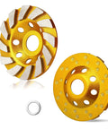 4 Inch Turbo Diamond Grinding Cup Wheel With 12 Segments For Concrete Tile Marble And Rock, Heat Treated Cup Design