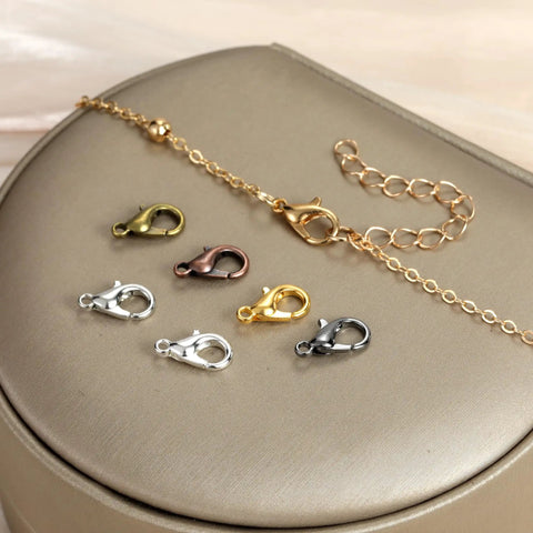 Lobster Claw Clasps And Open Jump Rings Set For Jewelry Making 270 Pcs 8Mm Jump Rings 6 Color Options displayed on a beige surface