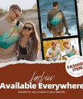 Group of people wearing Rowing Team Fanny Pack for Men and Women Ocean Landscape Waist Belt for sports and casual outings.