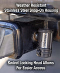 Receiver Lock With Swivel Head For 1/2 Inch And 5/8 Inch Trailer Hitches Weather Resistant Locking Hitch Pin Locks Up To 3500 Lbs