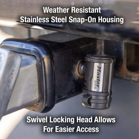 Receiver Lock With Swivel Head For 1/2 Inch And 5/8 Inch Trailer Hitches Weather Resistant Locking Hitch Pin Locks Up To 3500 Lbs