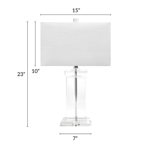 Toledo 25 Inch Crystal Table Lamp With Cotton Shade Great End Table Lighting For Living Room Or Bedroom On Off Switch Durable Glass Crystals And Cozy Ambient Glow