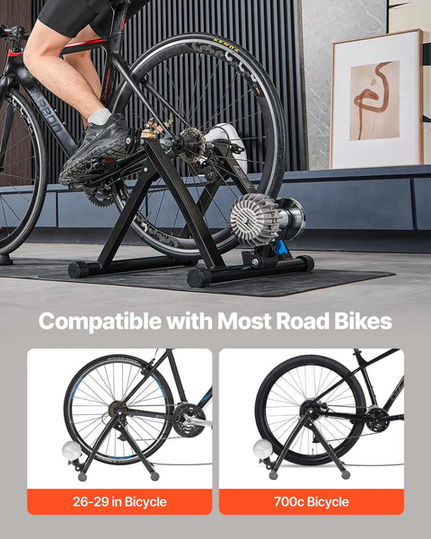 Foldable Fluid Bicycle Trainer Stand For Dope Indoor Rides With Progressive Resistance And Quiet Low Noise Operation
