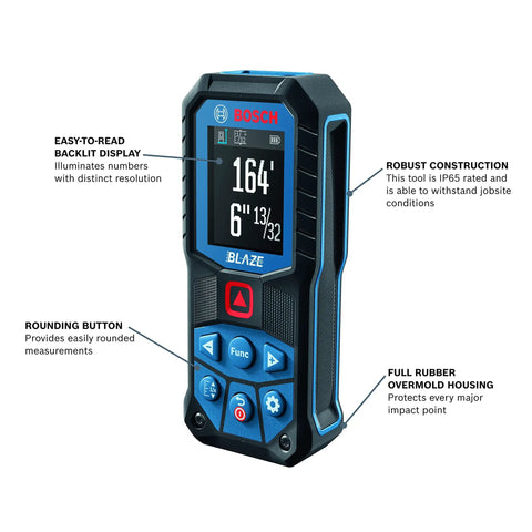 Super Handy 165 Foot Blaze Laser Distance Measure With Backlit Color Display Delivering Spot On Accuracy In Any Lighting Condition