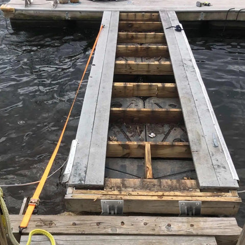Floating Dock Hinges Kit With Backer Plates And Mounting Screws for dock ramp connection.