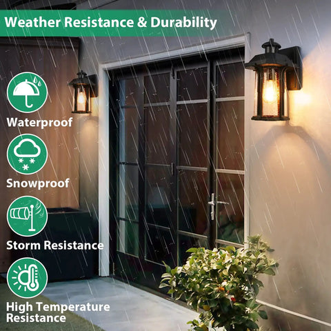 Motion Sensor Outdoor Lights With 3 Lighting Modes For Porch And House Dusk To Dawn Wall Light With Bulb Waterproof Aluminum Anti Rust Exterior Wall Light For Garage Large Size Motion Activated