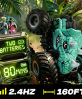 1:18 Scale Monster Truck RC Car With Music Mist Spray And LED Lights 4WD Remote Control Stunt Truck For Boys 4-7