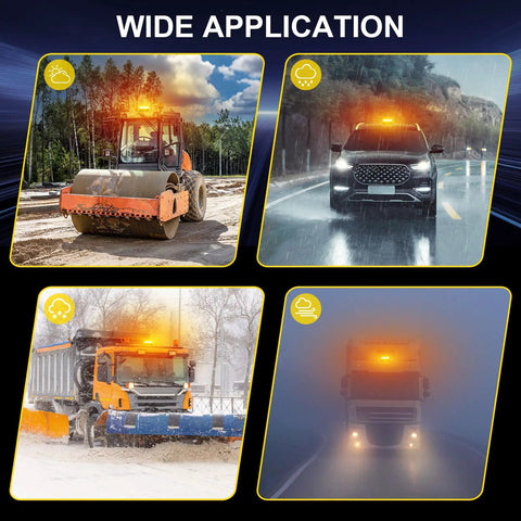 Badass Solar LED Amber Beacon Light With Weather Resistant Magnetic Base And Rechargeable Rotating Strobe Lamp For Pickups Tractors Golf Carts And Job Site Rigs