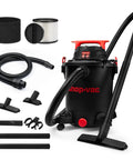 Heavy Duty 10 Gallon Wet Dry Vacuum With 4.5 Peak HP Motor And Three In One Cleaning, Includes 7 Foot Hose And 15 Foot Cord, Ideal For Jobsite Garage Workshop And Home, Built In Blower To Sweep Leaves And Debris Like A Boss