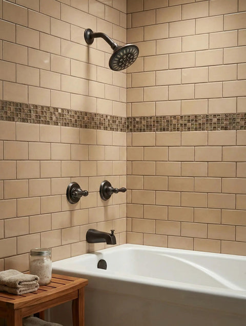 Oil Rubbed Bronze Tub And Shower Faucet With Two Handles Convertible Design Multi Setting Shower Head Washerless Brass And Copper Waterways