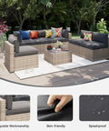 14 Piece Waterproof Patio Cushion Covers For Outdoor Furniture With Zipper And Non Slip Bottom Covers Only For Full Sofa Makeover Fits 6 Seat 6 Back 2 Side Sectional Gray on rattan outdoor sofa set