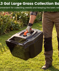 Corded 14 Inch Electric Push Lawn Mower With 3 Position Height Adjustment 9.3 Gallon Grass Collection Box 12 Amp Motor 1500W Power Lightweight Walk Behind Mower Easy To Maneuver For Small To Medium Yards Green grass collection box on mower