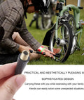 Heavy Duty Brass Air Nozzle With Quick Connector inflating bicycle tire, showing brass chuck and tire compatibility close-up.