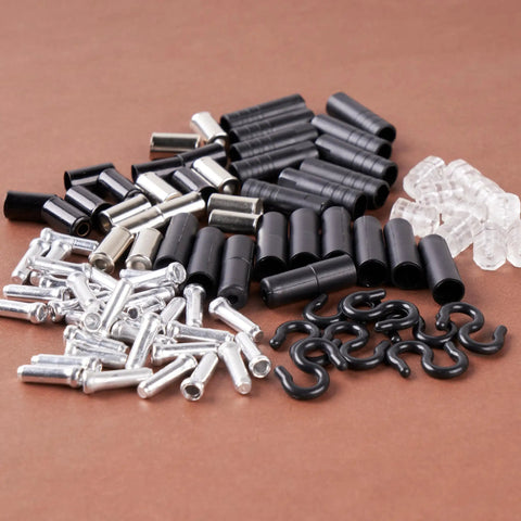 80 Piece Bike Cable End Cap Kit With Brass End Caps O Rings S Hooks And Housing Caps For Shifter And Brake Cables on display
