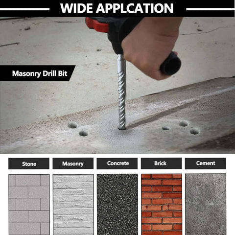 SDS Max masonry drill bit, 1-1/2 in diameter, 10 in long with carbide tip for concrete.
